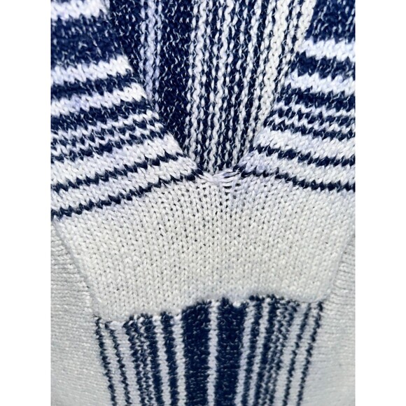 Women's Aritzia TNA Blue Cream V-neck Hooded Poncho BOHO Tunic Sweater Size S - Picture 4 of 8